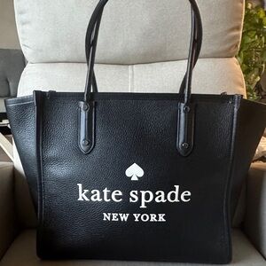 kate spade Black Logo Leather Tote